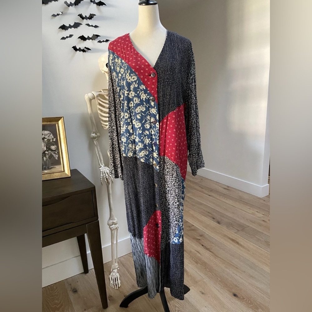 Carole Little Patchwork Maxi Dress 1X Fit